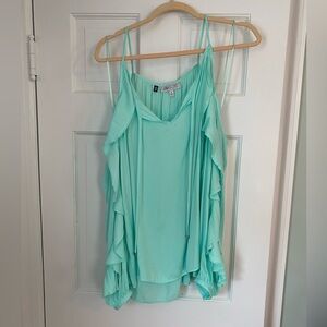 Jennifer Lopez Mint Green Ruffle Top